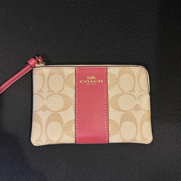 Coach Beige and Pink Wristlet - Picture 1 of 3